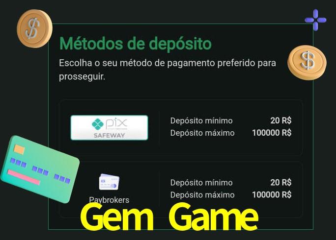O cassino Gem Game oferece uma grande variedade de métodos de pagamento